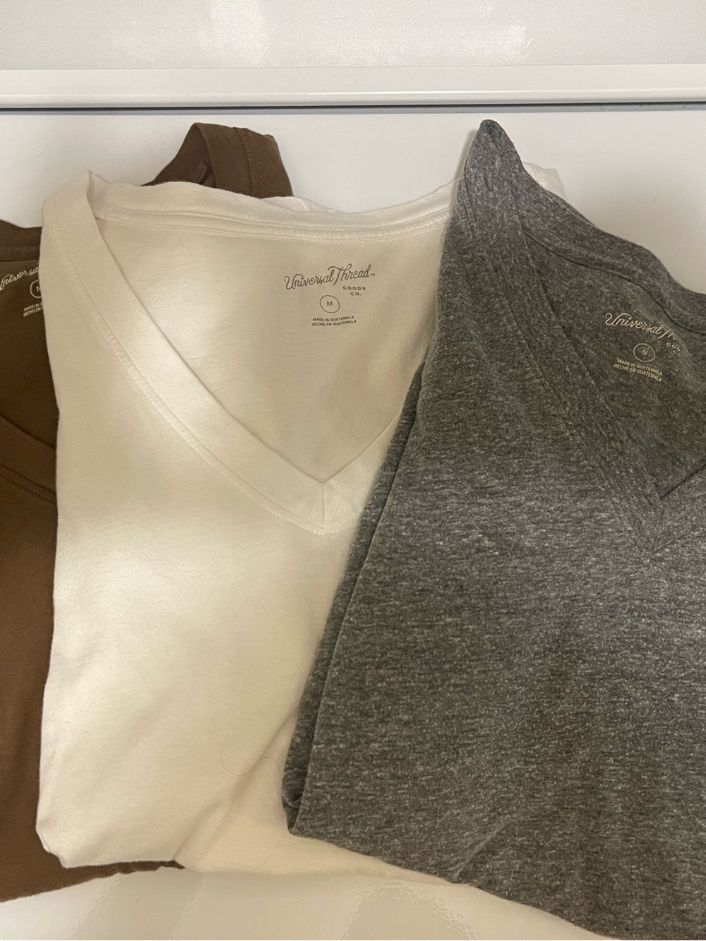 Universal Thread Women's V-Neck Tee - White, Gray, Brown